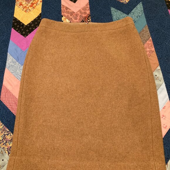 J Crew Wool Blend Pencil Skirt Camel Brown sz 2 - Picture 4 of 10